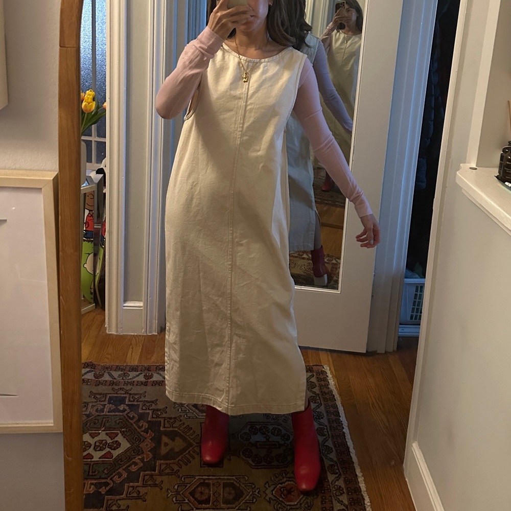 Aliya Wanek cream denim dress